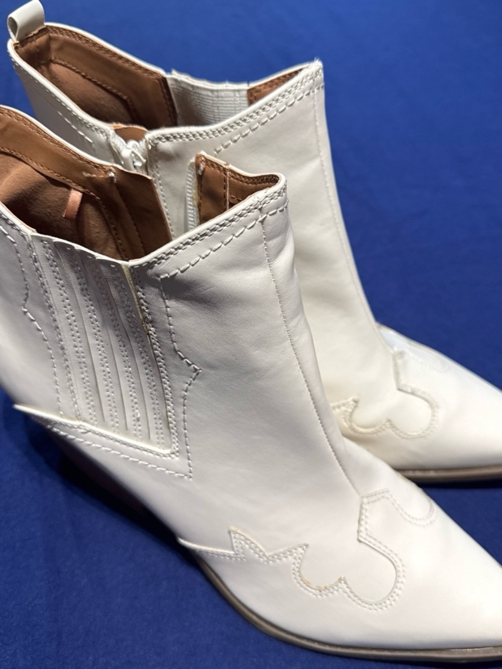 White Western Ankle Boots